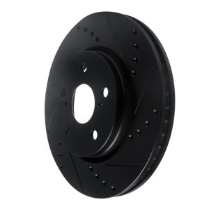 Toyota C-HR Brake Rotor (1) - Front Right - R1 Concepts - Drilled & Slotted - Black - `18-`22